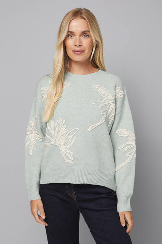 Wallis sage jumper womens - sage,