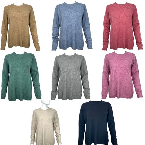 Womens wool cashmere crew - wool,