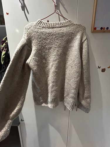 Women beige wool knit crew - women’s,