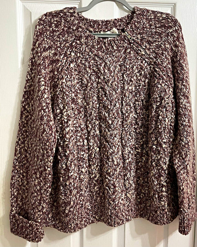 Burgundy cream cable - burgundy,