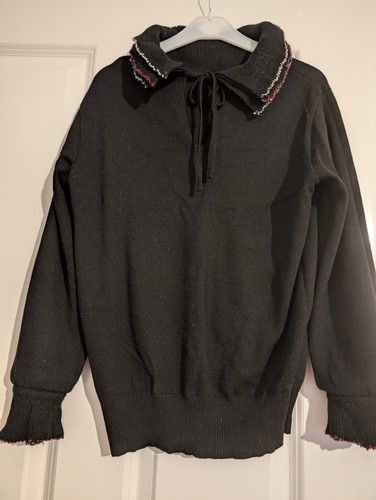 Black wool jumper for women - jumper,